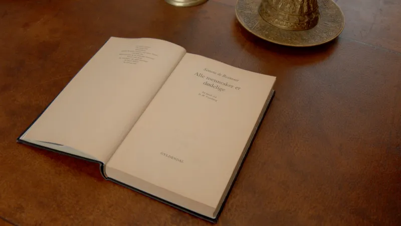 An open book on a wooden table
